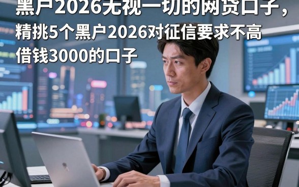 黑户2026无视一切的网贷口子，精挑​5个黑户2026对征信要求不高借钱3000的口子