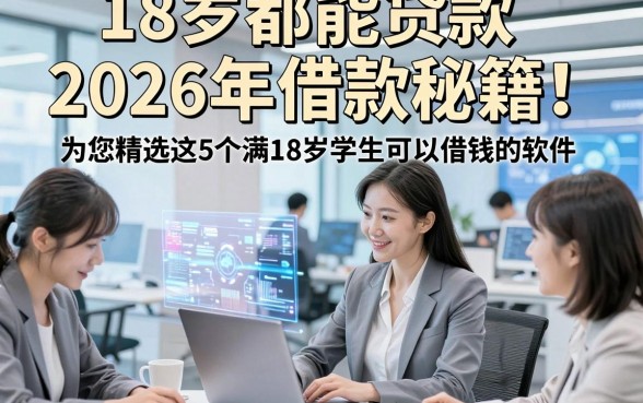 18岁都能贷款2026年借款秘籍！为您精选这5个满18岁学生可以借钱的软件