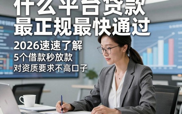 什么平台贷款最正规最快通过，2026速速了解5个借款秒放款对资质要求不高口子