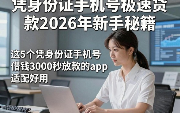 凭身份证手机号极速贷款2026年新手秘籍，这5个凭身份证手机号借钱3000秒放款的app适配好用