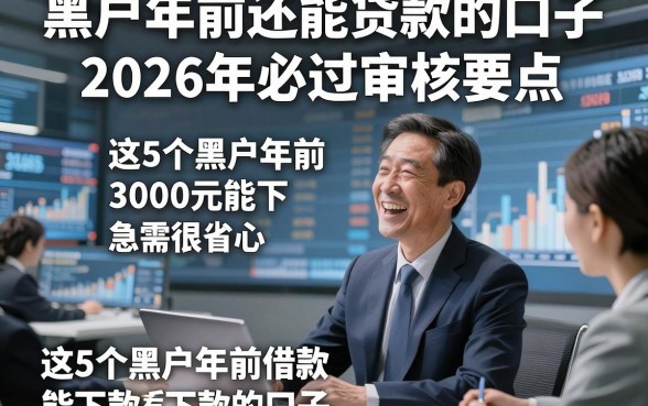 黑户年前还能贷款的口子2026年必过审核要点，这5个黑户年前借款3000元能下款的口子急需很省心