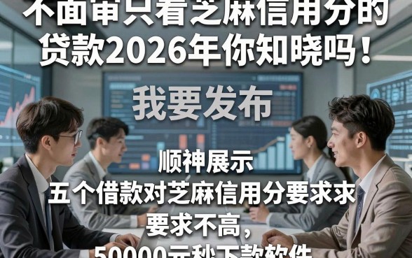 不面审只看芝麻信用分的贷款2026年你知晓吗！顺便展示五个借款对芝麻信用分要求不高50000元秒下款软件