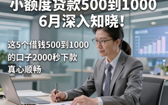 小额度贷款500到10006月深入知晓！这5个借钱500到1000的口子2000秒下款真心顺畅