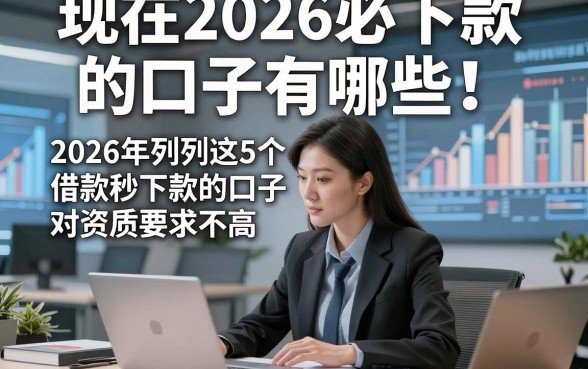 现在2026必下款的口子有哪些！2026年列举这5个借款秒下款的口子对资质要求不高