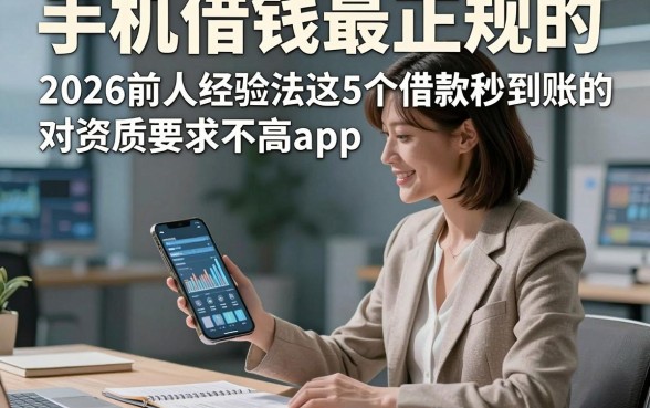 手机上借钱最正规的，2026前人经验法这5个借款秒到账的对资质要求不高app