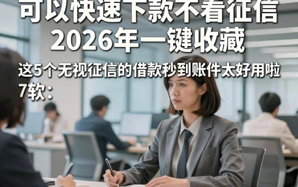 可以快速下款不看征信2026年一键收藏，这5个无视征信的借款秒到账的软件太好用啦