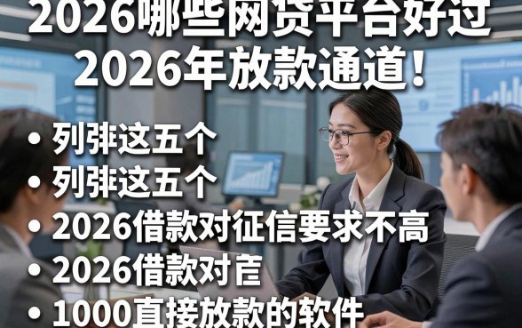 2026哪些网贷平台好过2026年放款通道！列举这五个2026借款对征信要求不高1000直接放款的软件