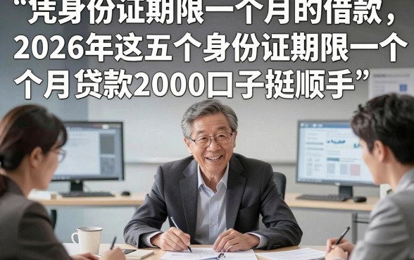 凭身份证期限一个月的借款，2026年这五个身份证期限一个月贷款2000口子挺顺手