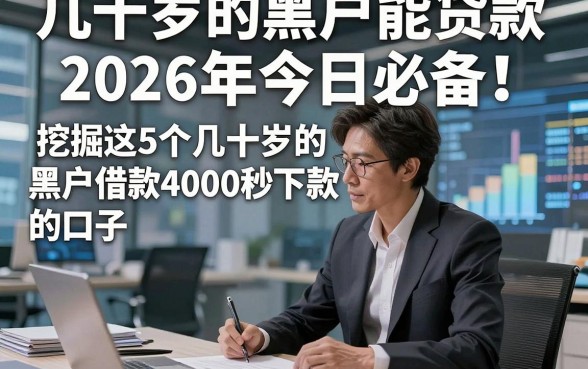 几十岁的黑户能贷款2026年今日必备！挖掘这5个几十岁的黑户借款4000秒下款的口子