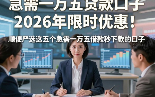 急需一万五贷款口子2026年限时优惠！顺便严选这五个急需一万五借款秒下款的口子