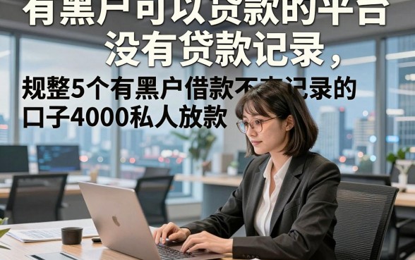 有黑户可以贷款的平台没有贷款记录，规整5个有黑户借款不查记录的口子4000私人放款