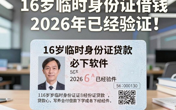 16岁临时身份证借钱2026年已经验证！综括5个16岁临时身份证贷款必下软件