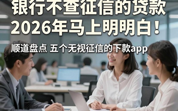 银行不查征信的贷款2026年马上明白！顺道盘点五个无视征信的借钱必下款app