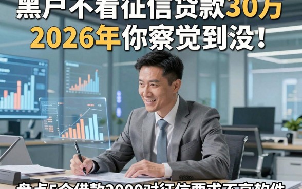 黑户不看征信贷款30万2026年你察觉到没！同时盘点5个借款2000对征信要求不高软件