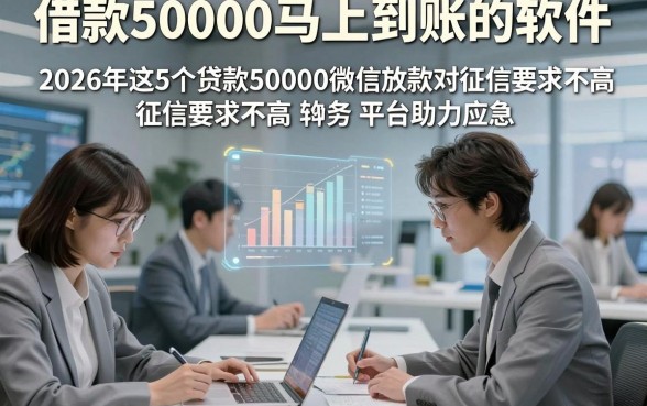 借款50000马上到账的软件，2026年这5个贷款50000微信放款对征信要求不高平台助力应急