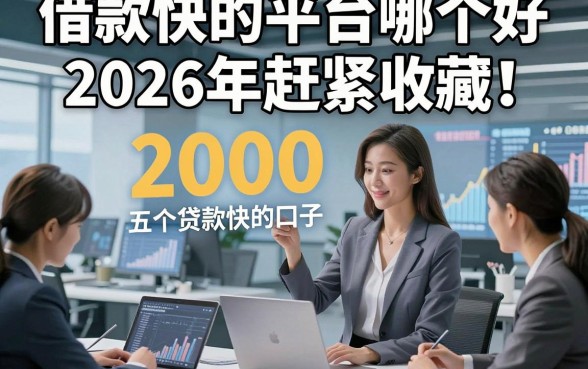 借款快的平台哪个好2026年赶紧收藏！拆解这五个贷款快的口子2000无视