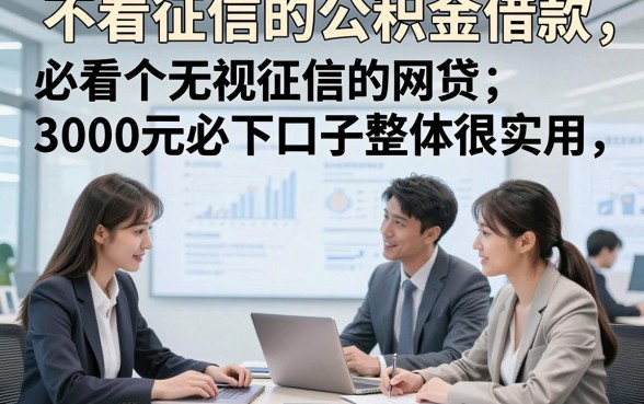 不看征信的公积金借款，必看​这5个无视征信的网贷3000元必下口子整体很实用