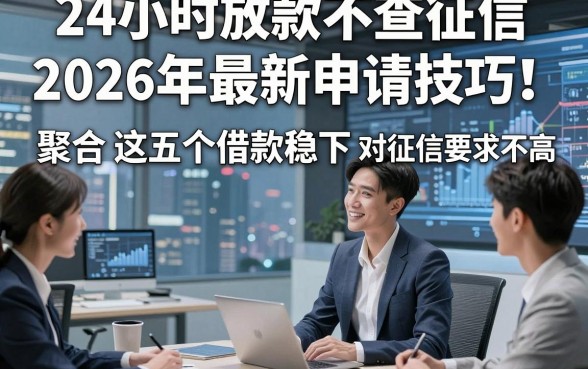 24小时放款不查征信2026年最新申请技巧！聚合​这五个借款稳下 对征信要求不高 的app