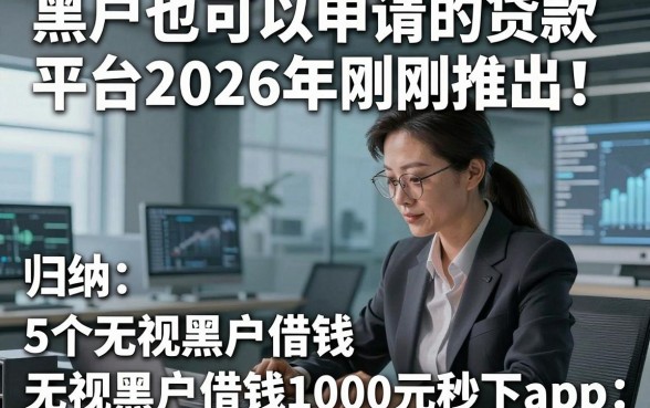 黑户也可以申请的贷款平台2026年刚刚推出！归纳​5个无视黑户借钱1000元秒下app