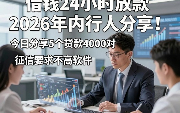 借钱24小时放款2026年内行人分享！今日分享5个贷款4000对征信要求不高软件