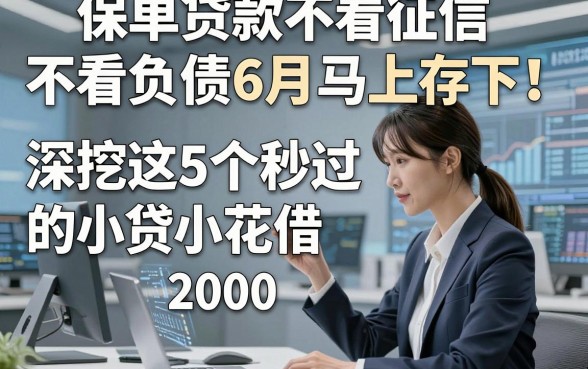 保单贷款不看征信不看负债6月马上存下！深挖这5个秒过2000的小贷小花借