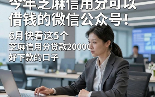 今年芝麻信用分可以借钱的微信公众号！6月快看这5个​芝麻信用分贷款20000元好下款的口子