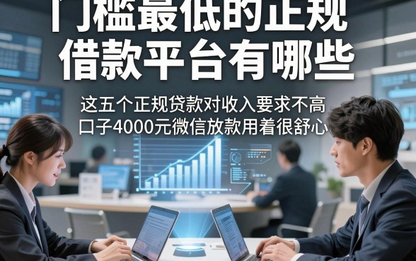 门槛最低的正规借款平台有哪些，这五个正规贷款对收入要求不高口子4000元微信放款用着很舒心