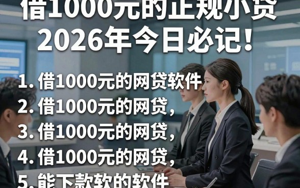 借1000元的正规小贷2026年今日必记！阐述五个借1000元的网贷能下款软件