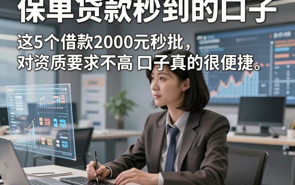 保单贷款秒到的口子，这5个借款2000元秒批对资质要求不高口子真的很便捷