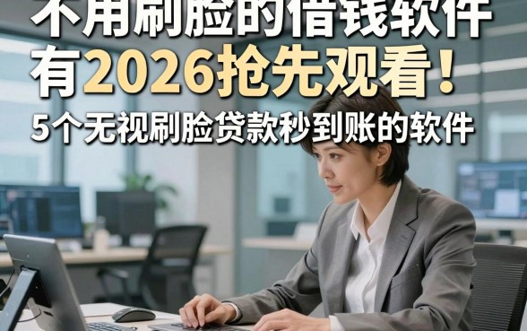 不用刷脸的借钱软件有2026抢先观看！拆解​5个无视刷脸贷款秒到账的软件