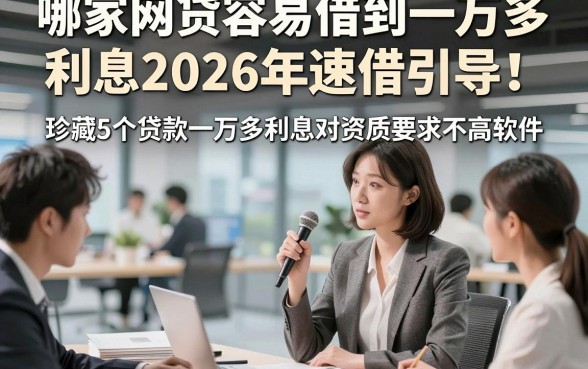 哪家网贷容易借到一万多利息2026年速借引导！珍藏5个贷款一万多利息对资质要求不高软件