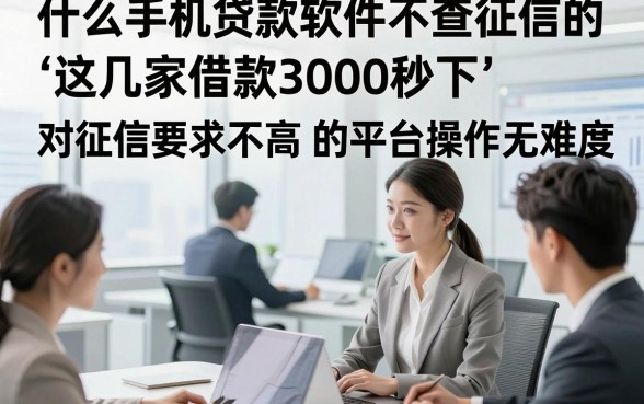 什么手机贷款软件不查征信的，这几家借款3000秒下 对征信要求不高 的平台操作无难度