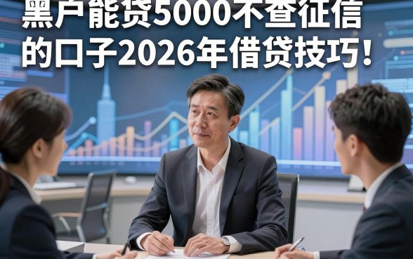 黑户能贷5000不查征信的口子2026年借贷技巧！今日展示这五个黑户借钱5000对征信要求不高口子