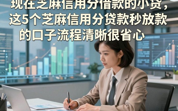 现在芝麻信用分借款的小贷，这5个芝麻信用分贷款秒放款的口子流程清晰很省心