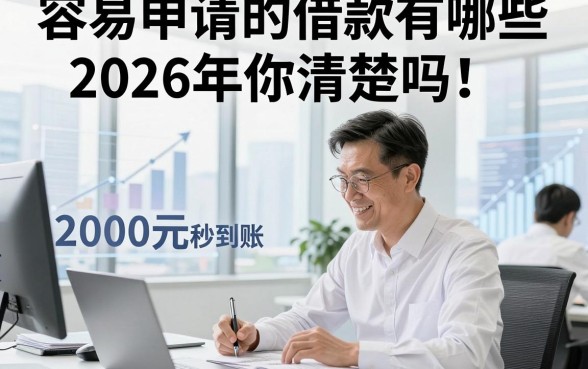 容易申请的借款有哪些2026年你清楚吗！评点这五个贷款2000元秒到账的软件