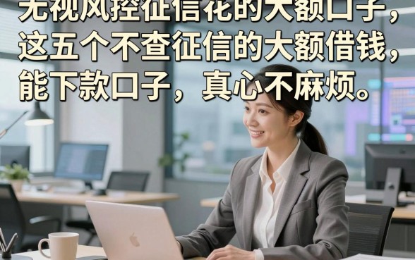 无视风控征信花的大额口子，这五个不查征信的大额借钱能下款口子真心不麻烦