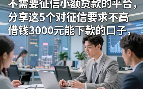 不需要征信小额贷款的平台，分享这5个对征信要求不高借钱3000元能下款的口子