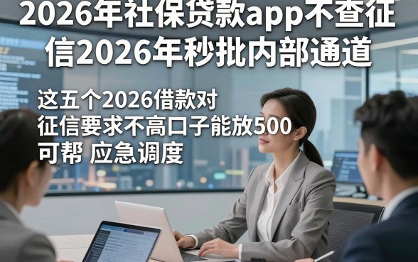 2026年社保贷款app不查征信2026年秒批内部通道，这五个2026借款对征信要求不高口子5000能放款可帮应急调度