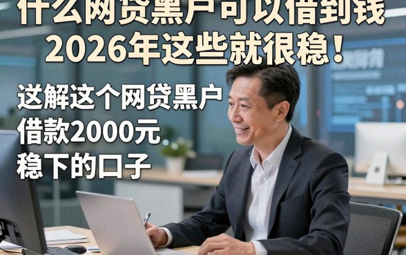 什么网贷黑户可以借到钱2026年这些就很稳！详解这5个网贷黑户借款2000元稳下的口子