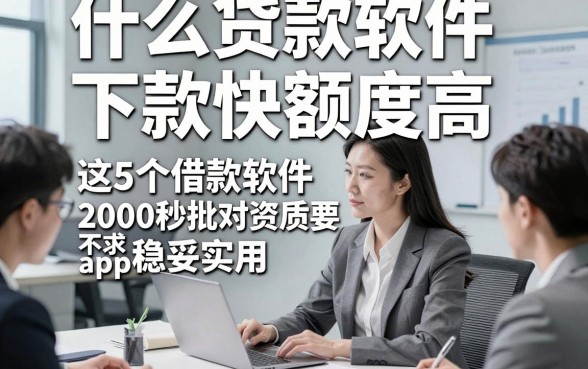 什么贷款软件下款快额度高，这5个借款软件2000秒批对资质要求不高app稳妥实用