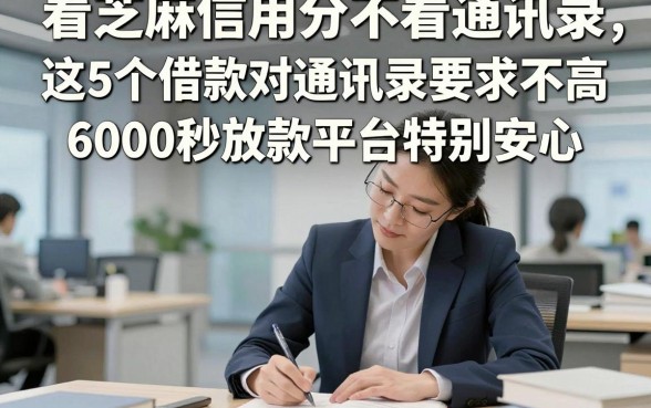 看芝麻信用分不看通讯录，这5个借款对通讯录要求不高6000秒放款平台特别安心