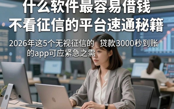 什么软件最容易借钱,不看征信的平台速通秘籍，2026年这5个无视征信的贷款3000秒到账的app可应紧急之需
