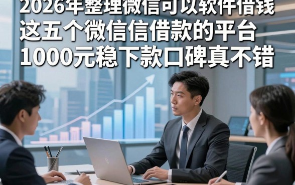 2026年整理微信可以软件借钱，这五个微信借款的平台1000元稳下款口碑真不错