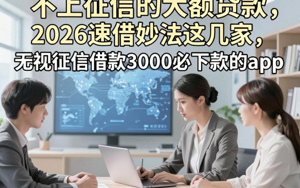不上征信的大额贷款，2026速借妙法这几家无视征信借款3000必下款的app