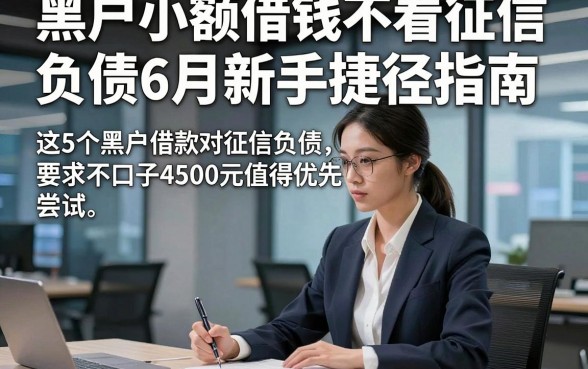 黑户小额借钱不看征信负债6月新手捷径指南，这5个黑户借款对征信负债要求不高口子4500元值得优先尝试