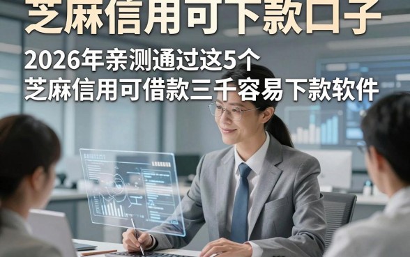 芝麻信用可下款口子，2026年亲测通过这5个芝麻信用可借款三千容易下款软件