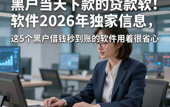 黑户当天下款的贷款软件2026年独家信息，这5个黑户借钱秒到账的软件用着很省心