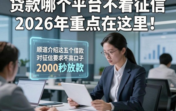 贷款哪个平台不看征信2026年重点在这里！顺道介绍这五个借款对征信要求不高口子2000秒放款
