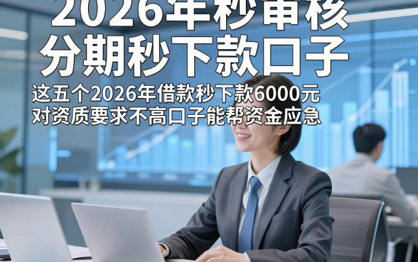 2026年秒审核分期秒下款口子，这五个2026年借款秒下款6000元对资质要求不高口子能帮资金应急