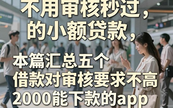 不用审核秒过的小额贷款，本篇汇总五个借款对审核要求不高2000能下款的app